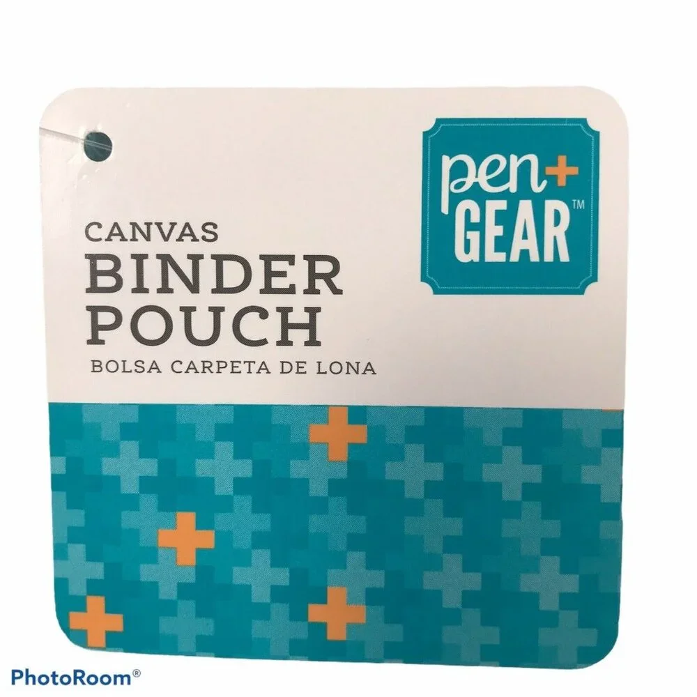 Pen and Gear Canvas Binder Pouch “Believe and Achieve” Blue 11” X 9” New